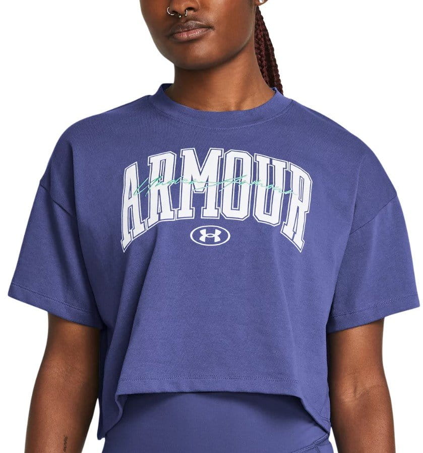 Dámské tričko s krátkým rukávem Under Armour Heavyweight Scripted Wordmark Crop
